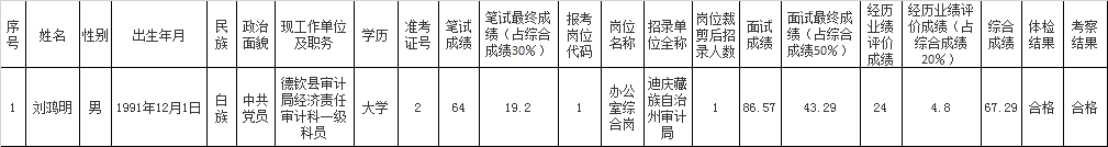 迪庆藏族自治州审计局2020年公开遴选公务员拟调人员.png
