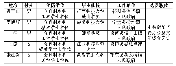 中共衡阳市委办公室2020年公开选调工作人员.png