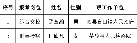 醴陵市人民检察院公开选调工作人员拟录用人员名单.png