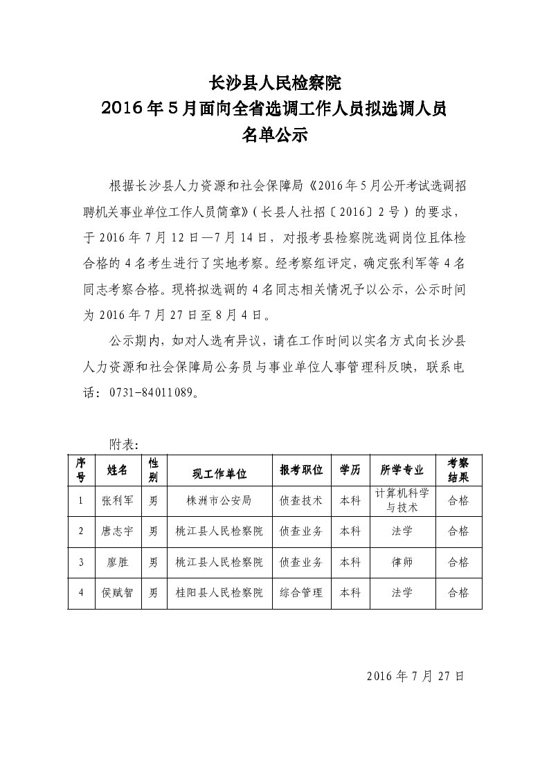 长沙县人民检察院2016年5月面向全省选调工作人员拟选调人员名单公示.jpg