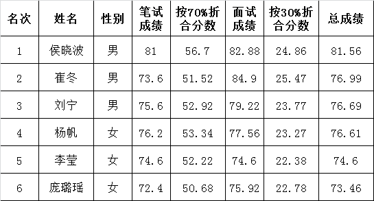 爱辉区人民政府办公室公开选调文秘人才总成绩.png