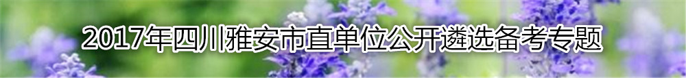 【四川遴选】2017年四川雅安市直单位公开遴选复习资料汇总