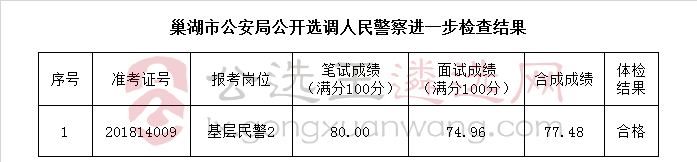 巢湖市公安局公开选调人民警察进一步检查结果.jpg